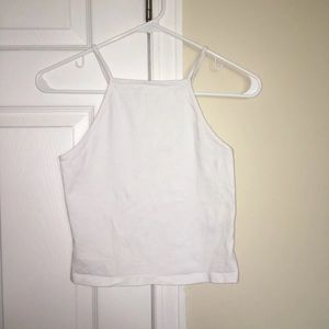 Garage White High Neck Tank